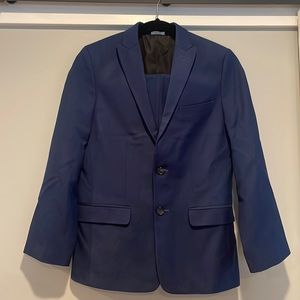 Boys Calvin Kline blue dress suit jacket and pants, size 14